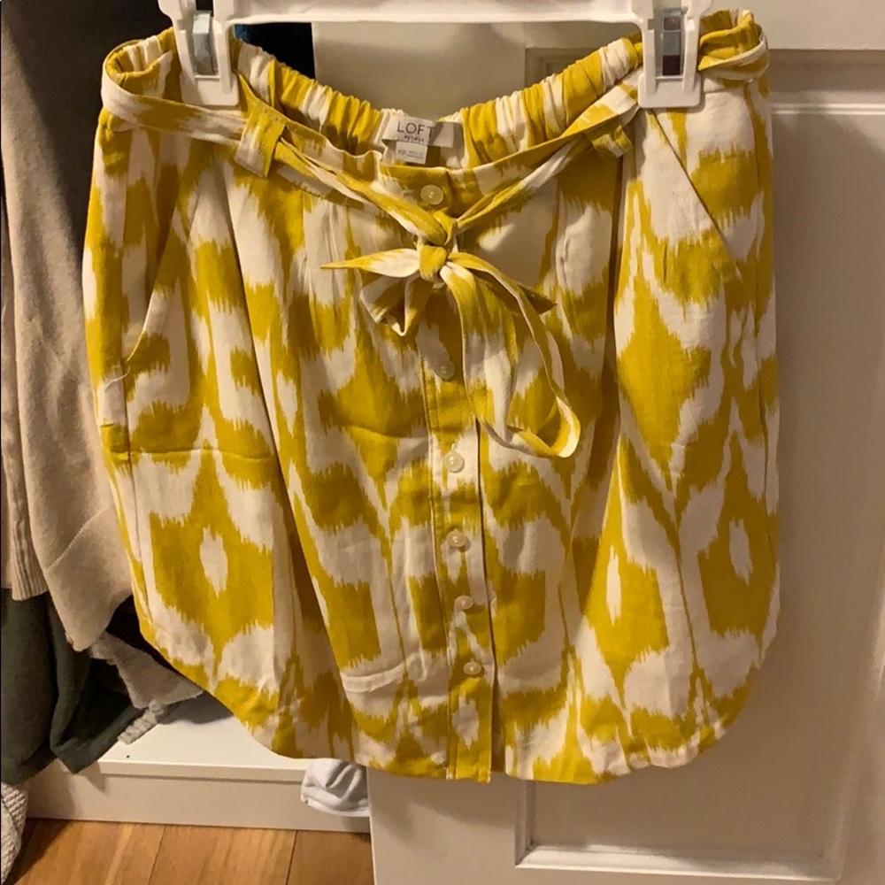 Loft Yellow & White Skirt